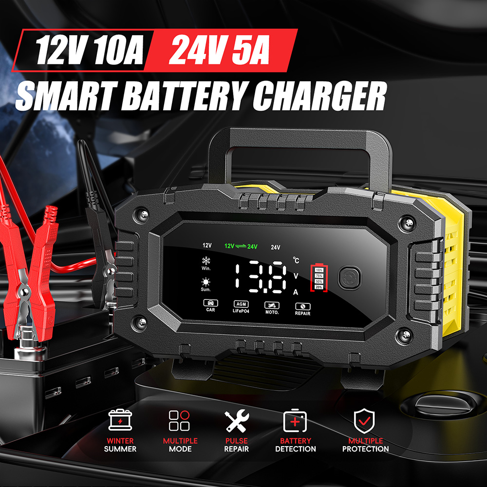 Lifepo4 Battery Charger Smart Automatic - FOXSUR 12V 24V Auto Motorrad LKW