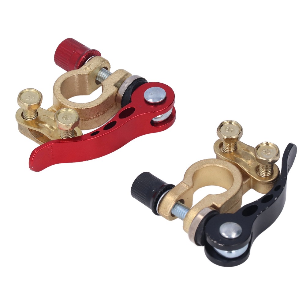 Battery Terminal Clamps Quick Release Brass - 2 Stück Schnellkupplungs-Batterieanschluss für Auto, Trennfunktion,