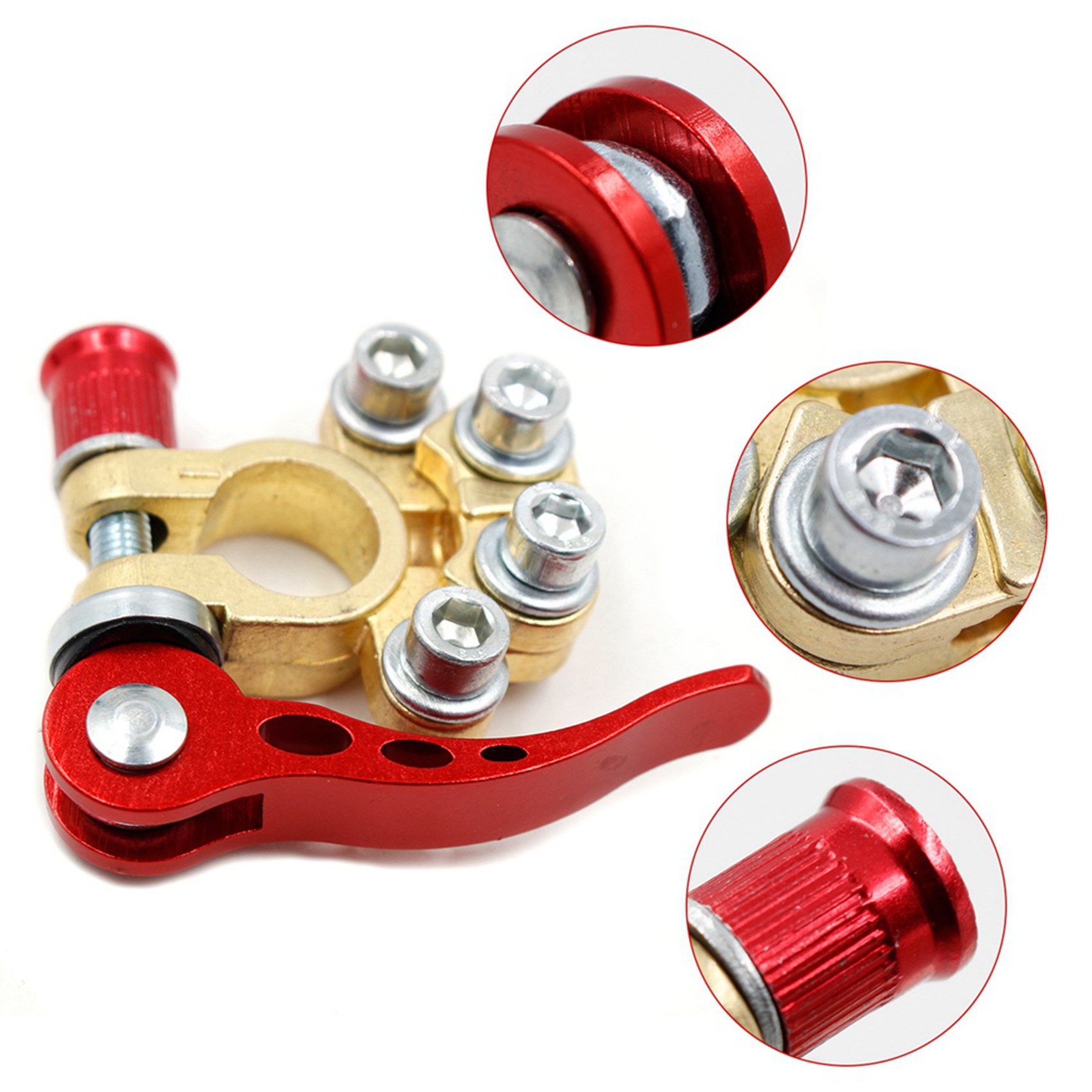 Battery Terminal Clamps Quick Release Brass - Classy-4X Schnellverschluss-Batterieklemmen, Klemmen für Autobatterieanschlüsse, für