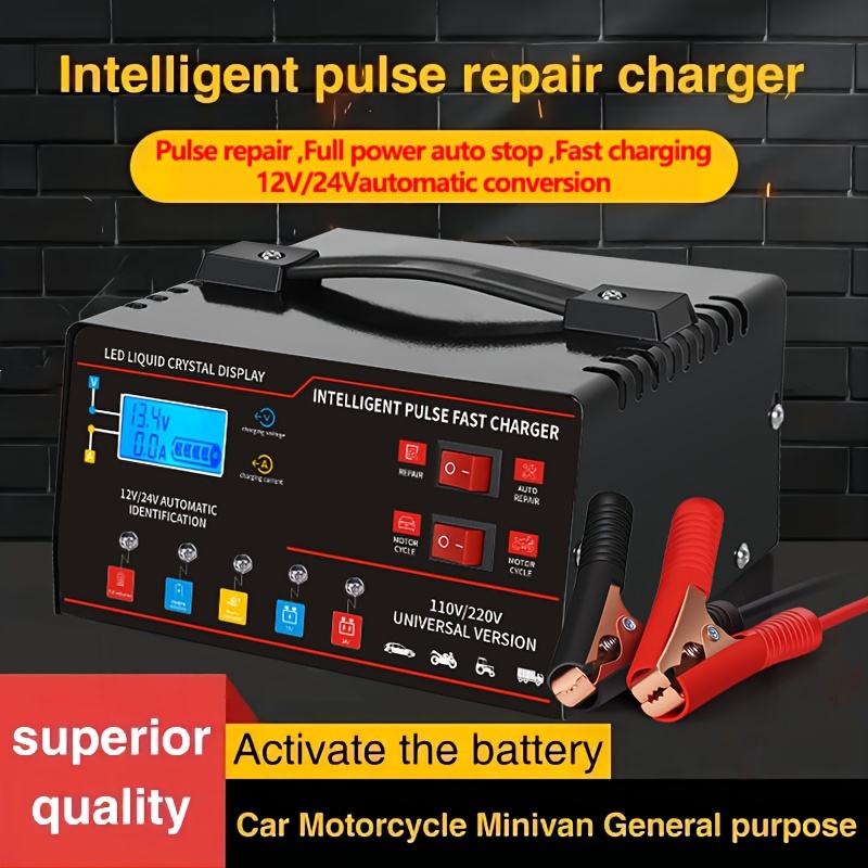 Lead Acid Battery Pulse Repair Desulfator - 3-in-1 12V 24V Universelles Hochleistungs-Smart-Batterieladegerät, Automatischer