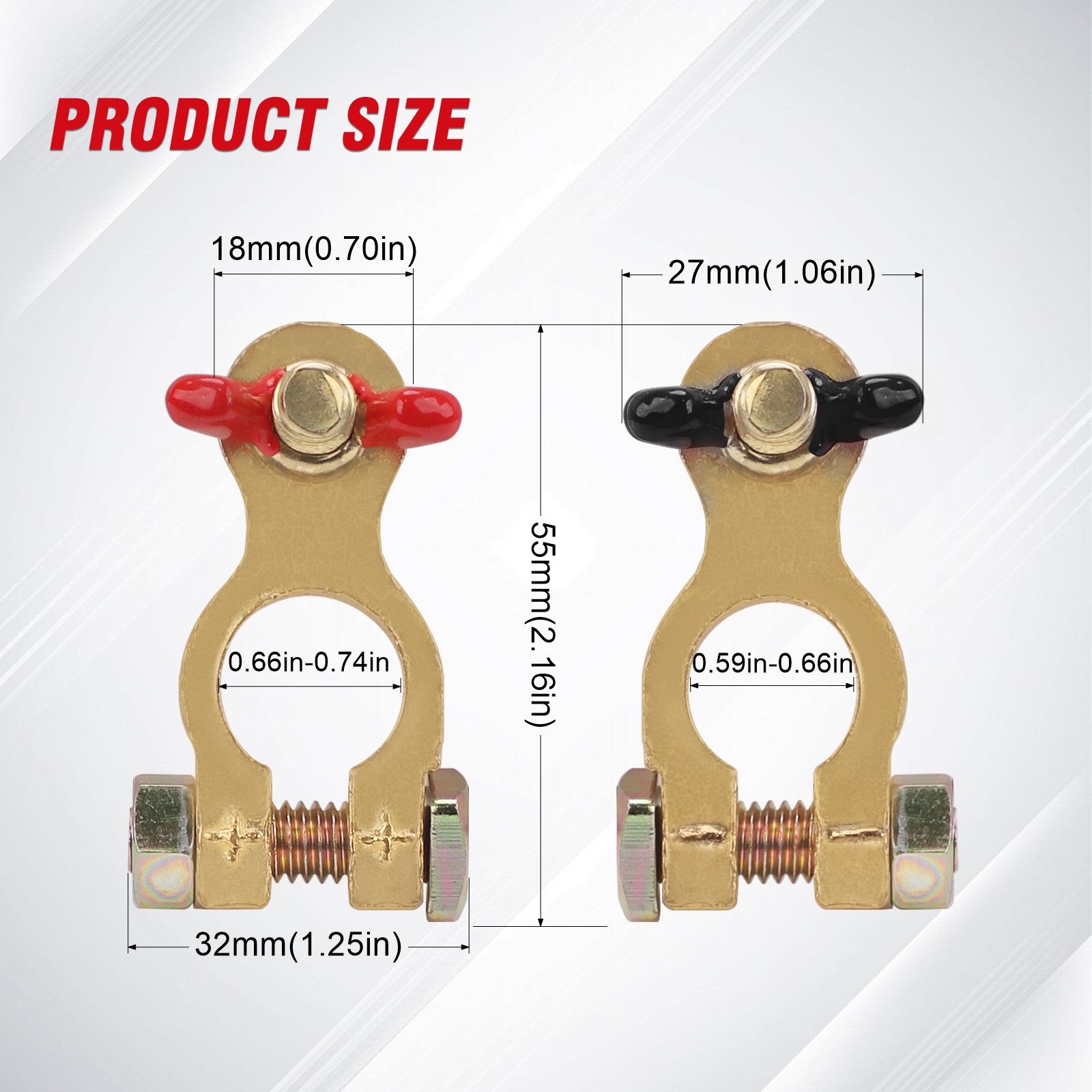 Battery Terminal Clamps Quick Release Brass - CNSPEED Batterieklemmen für Auto, LKW, Boot,