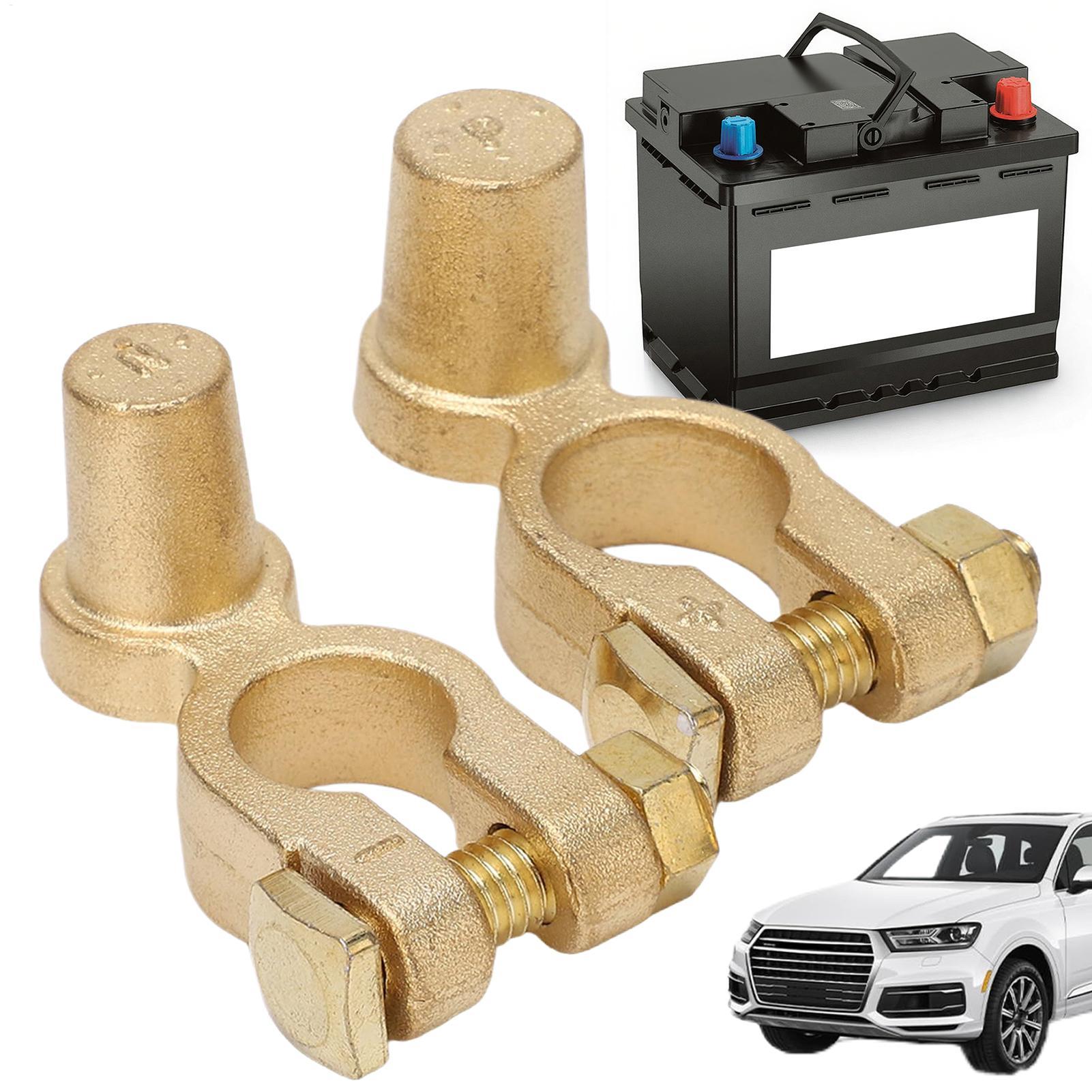 Battery Terminal Clamps Quick Release Brass - 1 Paar Auto-Batteriepole-Clampen, Plus- und Minusklemmen,