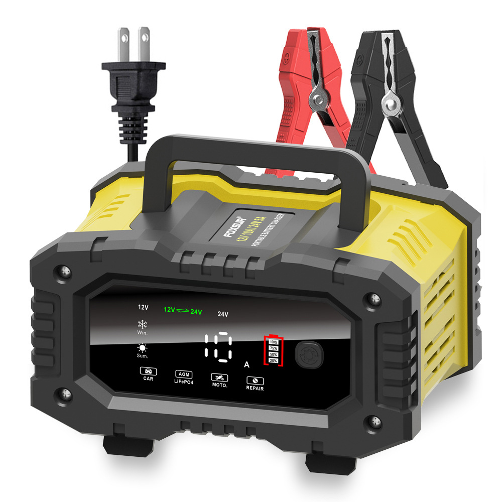 Smart Car Battery Charger 12V 24V 20A - Foxsur Auto Motorrad Batterie ladegerät 20a