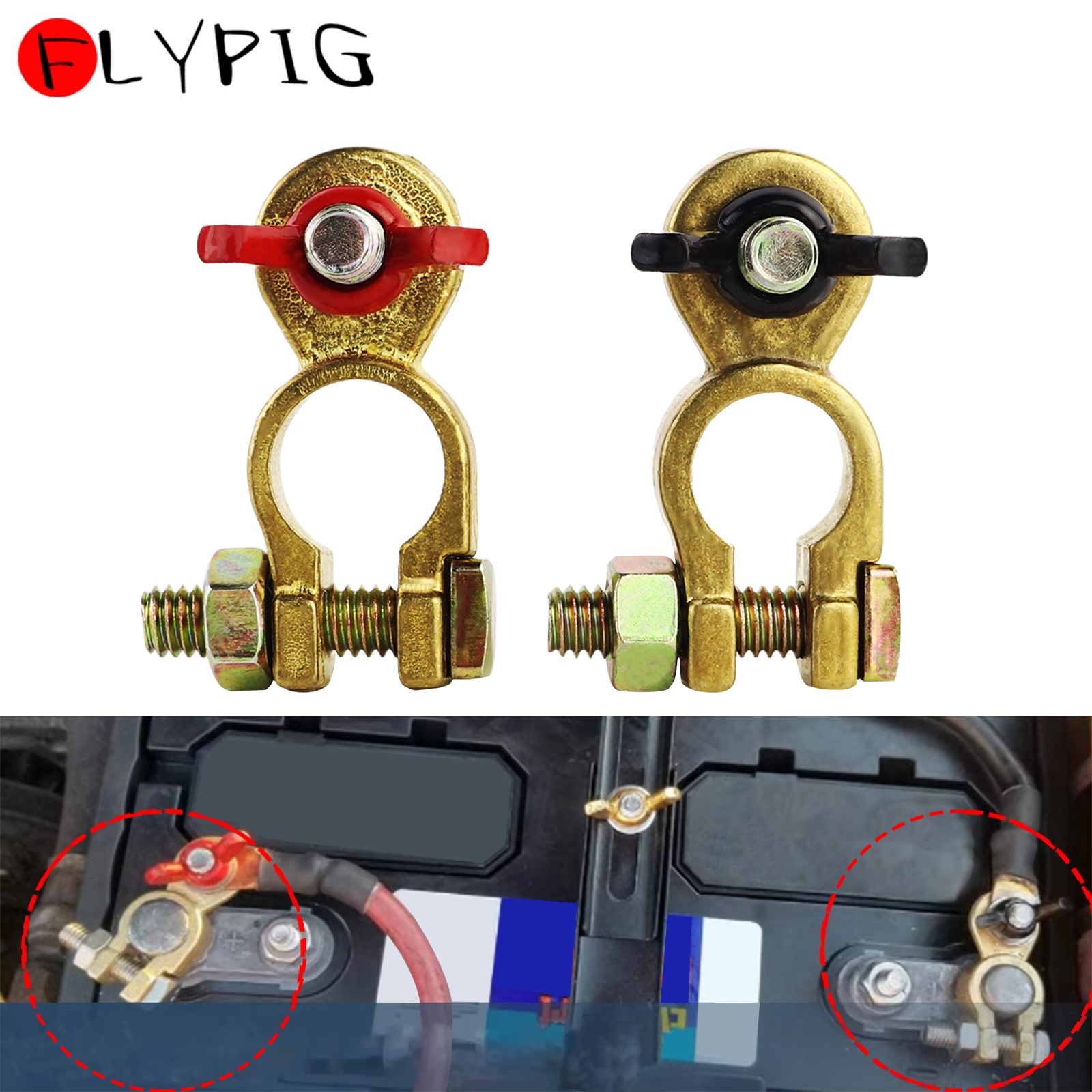 Battery Terminal Clamps Quick Release Brass - Auto Batterie Terminal Klemmen Stecker Batterie