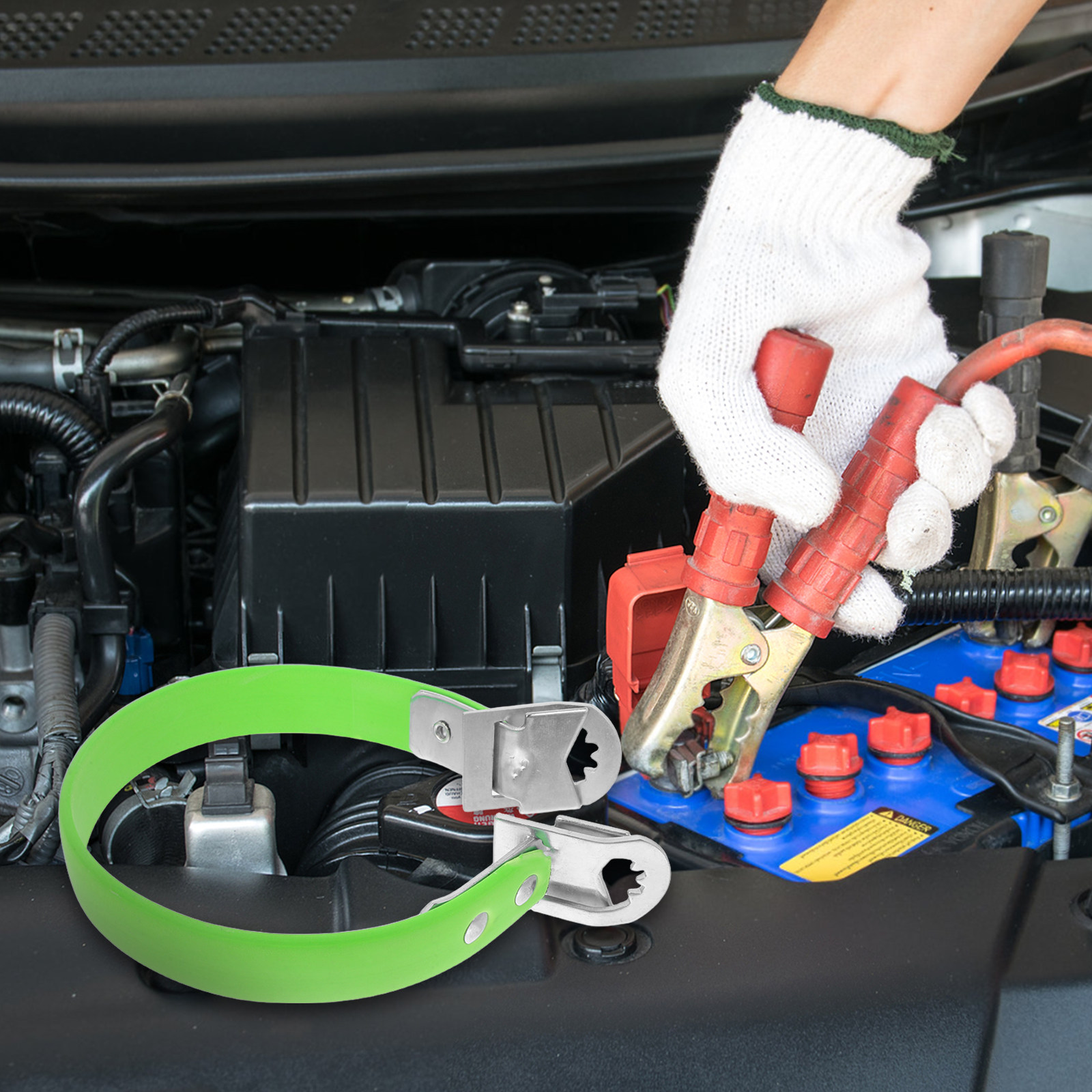 Battery Carry Strap Lifter Heavy Duty - Autobatterie-Hebegurt, robuster Gummigurt aus Eisen, universeller
