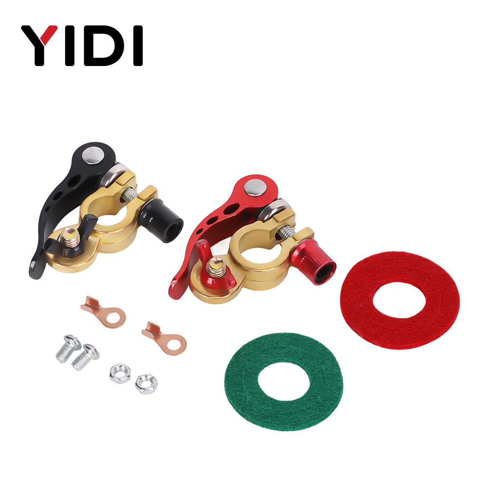 Battery Terminal Clamps Quick Release Brass - 1 Paar Auto-Batterie-Anschlussklemmen, Schnellverschluss, positiv und