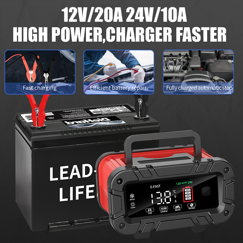 20A Batterieladegerät 12V/24V  – Smart Car Battery Charger 12V 24V 20A Bewertung und Preis