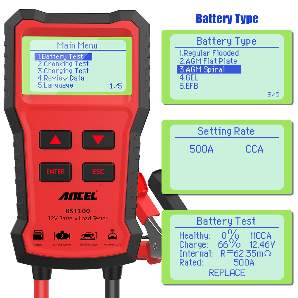 HOT ANCEL BST100 Autobatteriet – Car Battery Load Tester Digital Cranking Bewertung und Preis