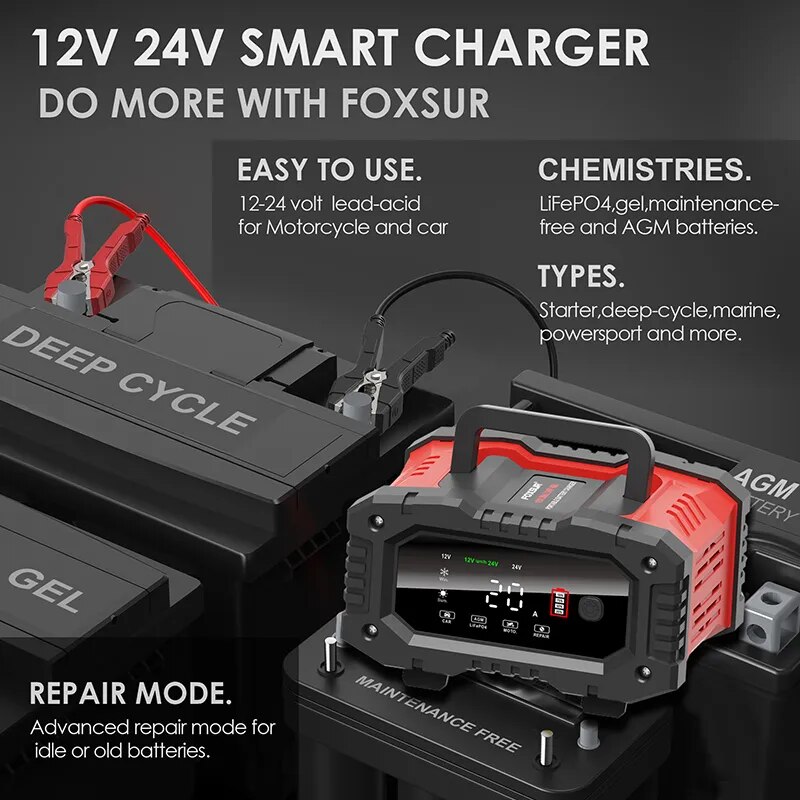 20a/10a Auto Motorrad Batterie – Smart Car Battery Charger 12V 24V 20A Bewertung und Preis