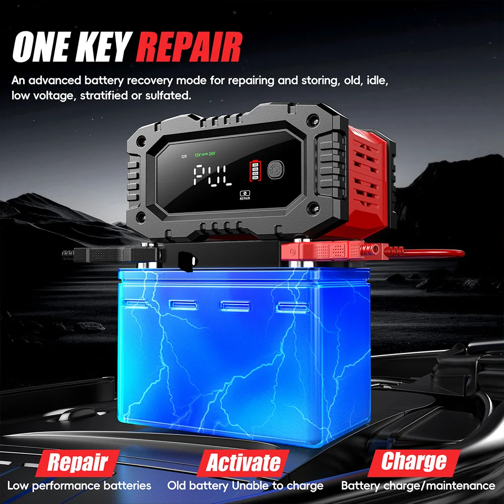 FOXSUR 20A/10A Auto- und Motor – Smart Car Battery Charger 12V 24V 20A Bewertung und Preis