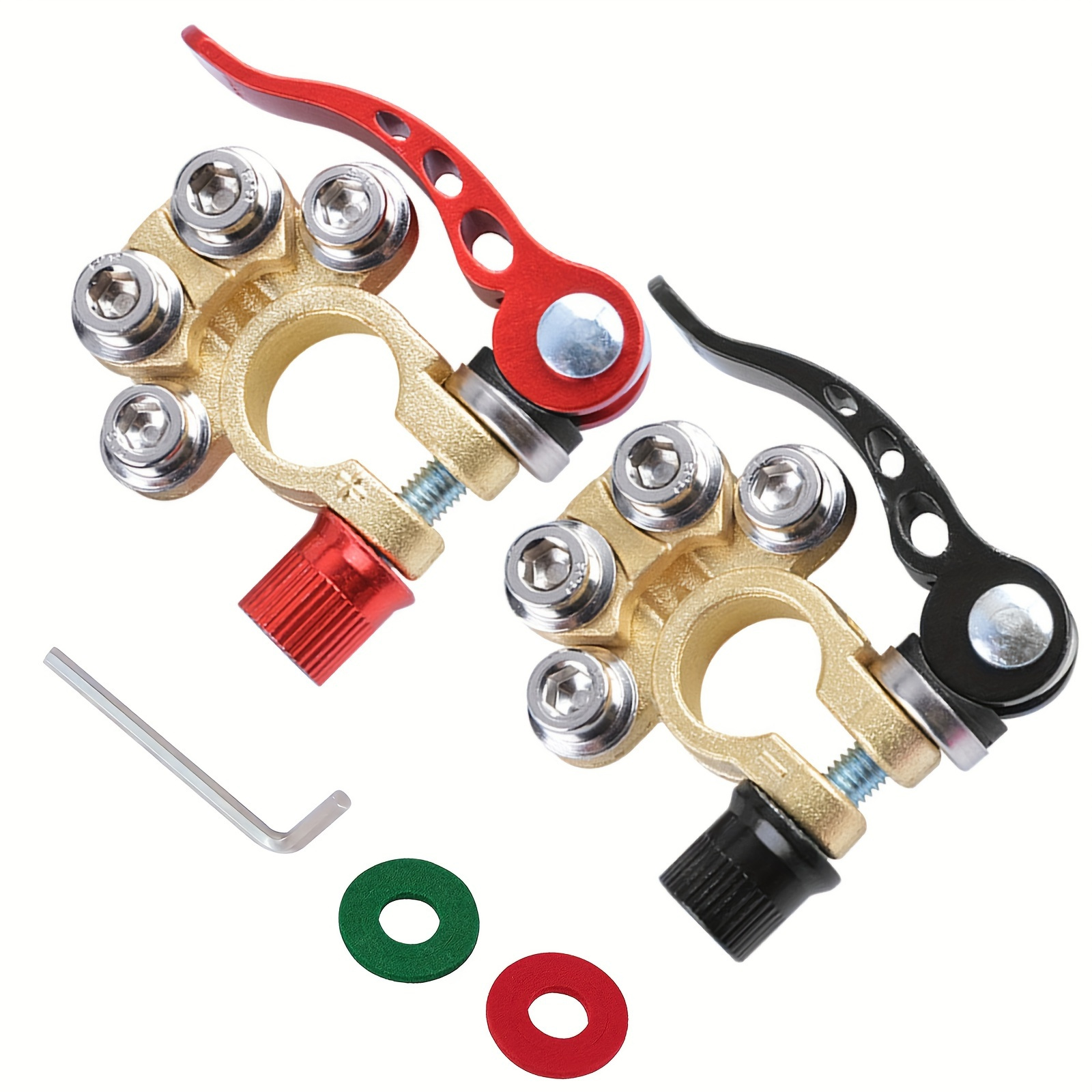 1 Satz Positiv- und Negativ-Au – Battery Terminal Clamps Quick Release Brass Bewertung und Preis