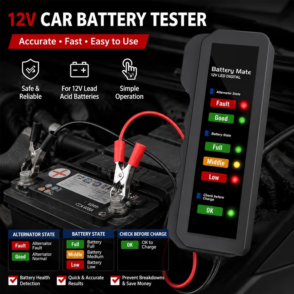 Autobatterietester 12V Digital – Alternator Tester Digital Diagnostic Tool Bewertung und Preis