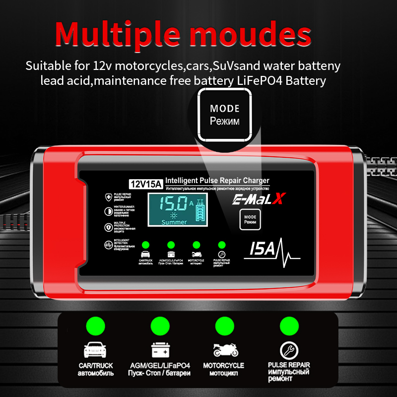 EU-Stecker 12V 15A Intelligent – Lifepo4 Battery Charger Smart Automatic Bewertung und Preis